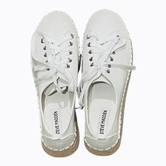Steve Madden Shoes - Steve Madden Empathetic White Espadrille Canvas Sneakers‎ sz 7.5